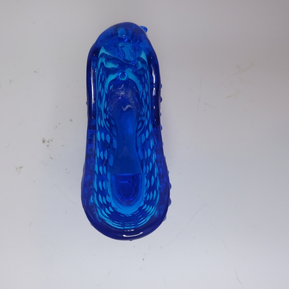 Cobalt blue hobnail slipper with cat head - Picture 6 of 9